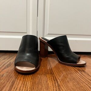 Madewell Black Leather Mules